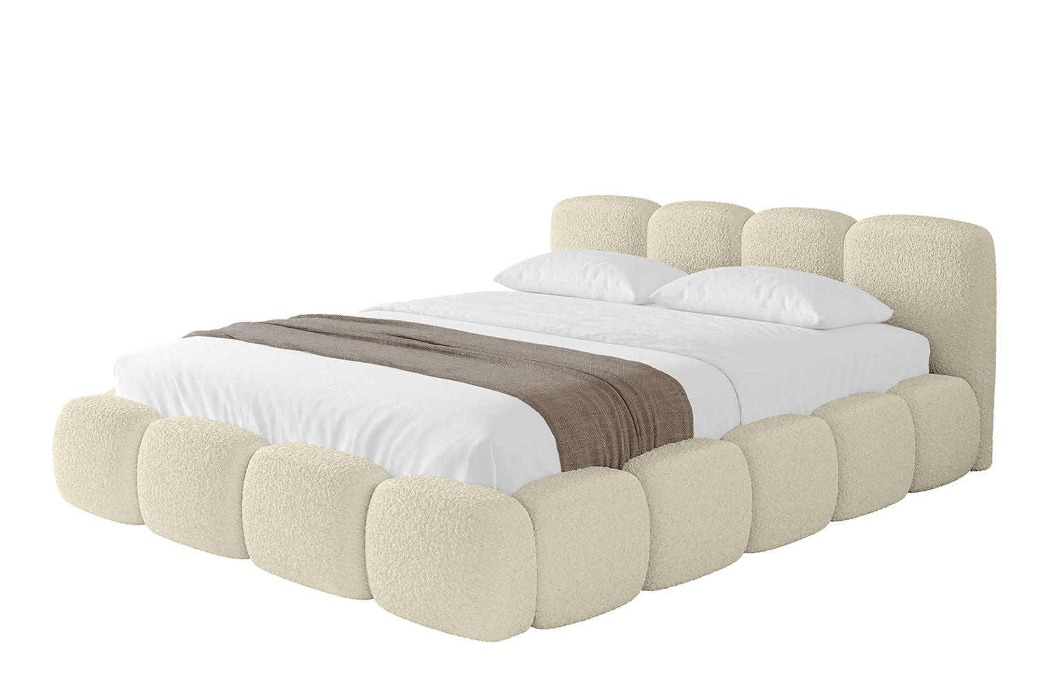 POLSTERBETT mit Bettkasten und Lattenrost, Boxbett ohne Matratze - KALA-v1 180x200 Beige - Beige, Holzwerkstoff/Textil (180/200cm) - ALTDECOR