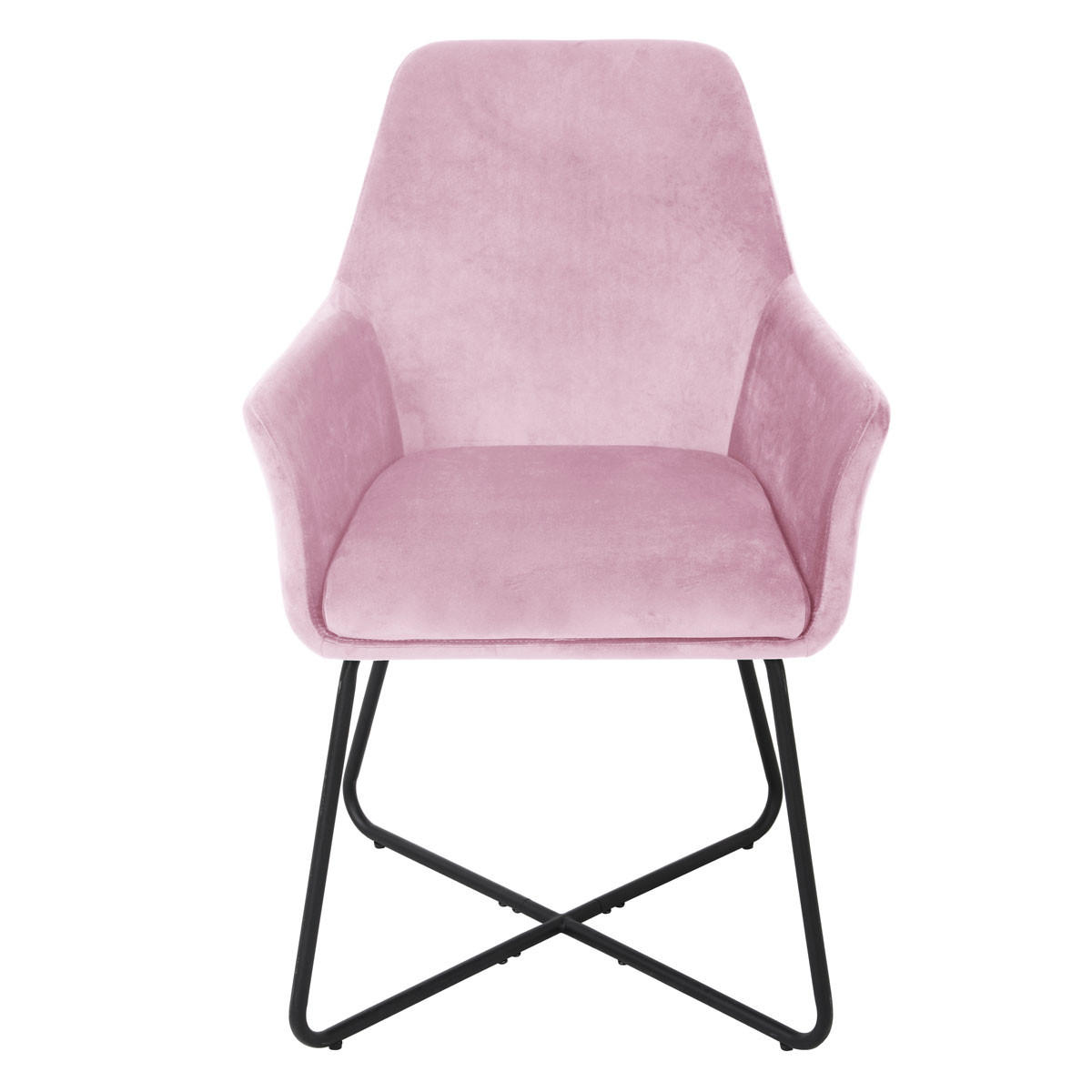 ESSZIMMERSTUHL JOSIE Dining 2er Set Samt Rosa - Pink/Schwarz, Textil (59/88/58cm) - SVITA