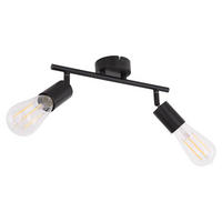 LED DECKENLEUCHTE Metall Schwarz 2-Flammig - Schwarz, Metall (30/8/15.5cm) - Globo Lighting