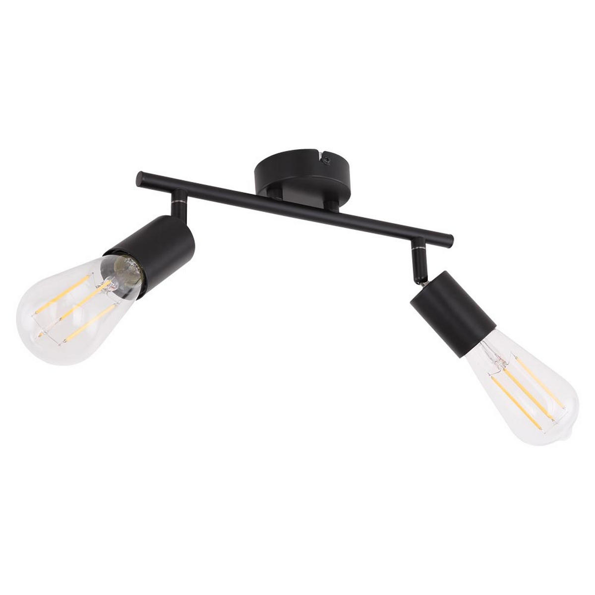 LED DECKENLEUCHTE Metall Schwarz 2-Flammig - Schwarz, Metall (30/8/15.5cm) - Globo Lighting