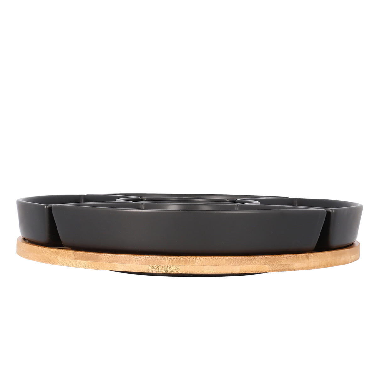 SERVIERPLATTE Fincan Schwarz 6-teilig - Schwarz, Keramik (30/6/30cm) - Homla