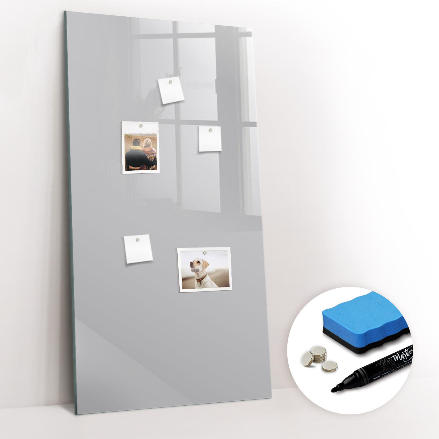 Tulup Magnettafel Hellgrau 60x0.4x120 cm