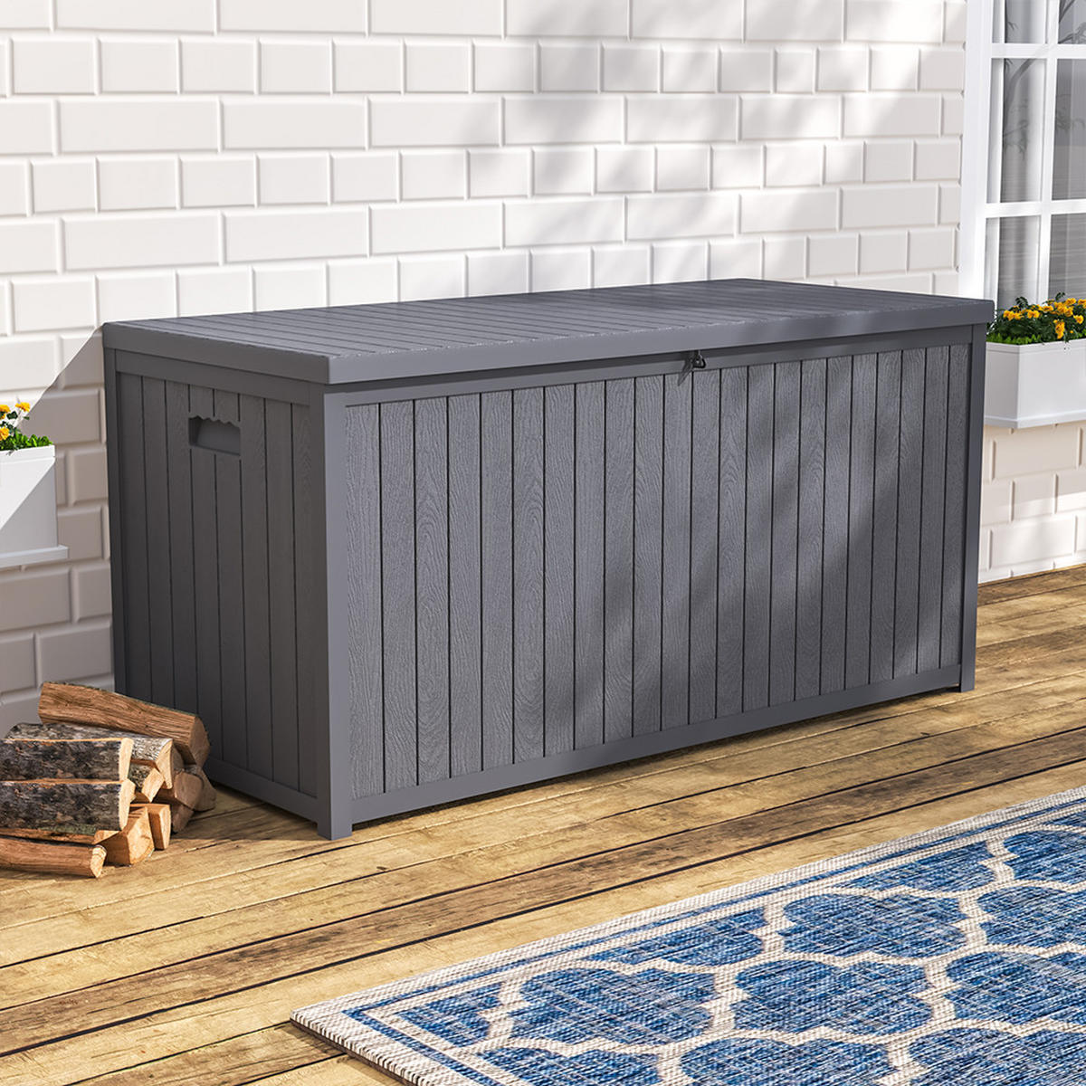 GARTENBOX 430L Abschließbar Wasserdicht Kunststoff Grau - Grau, Kunststoff (125/61.5/56cm) - Livingandhome