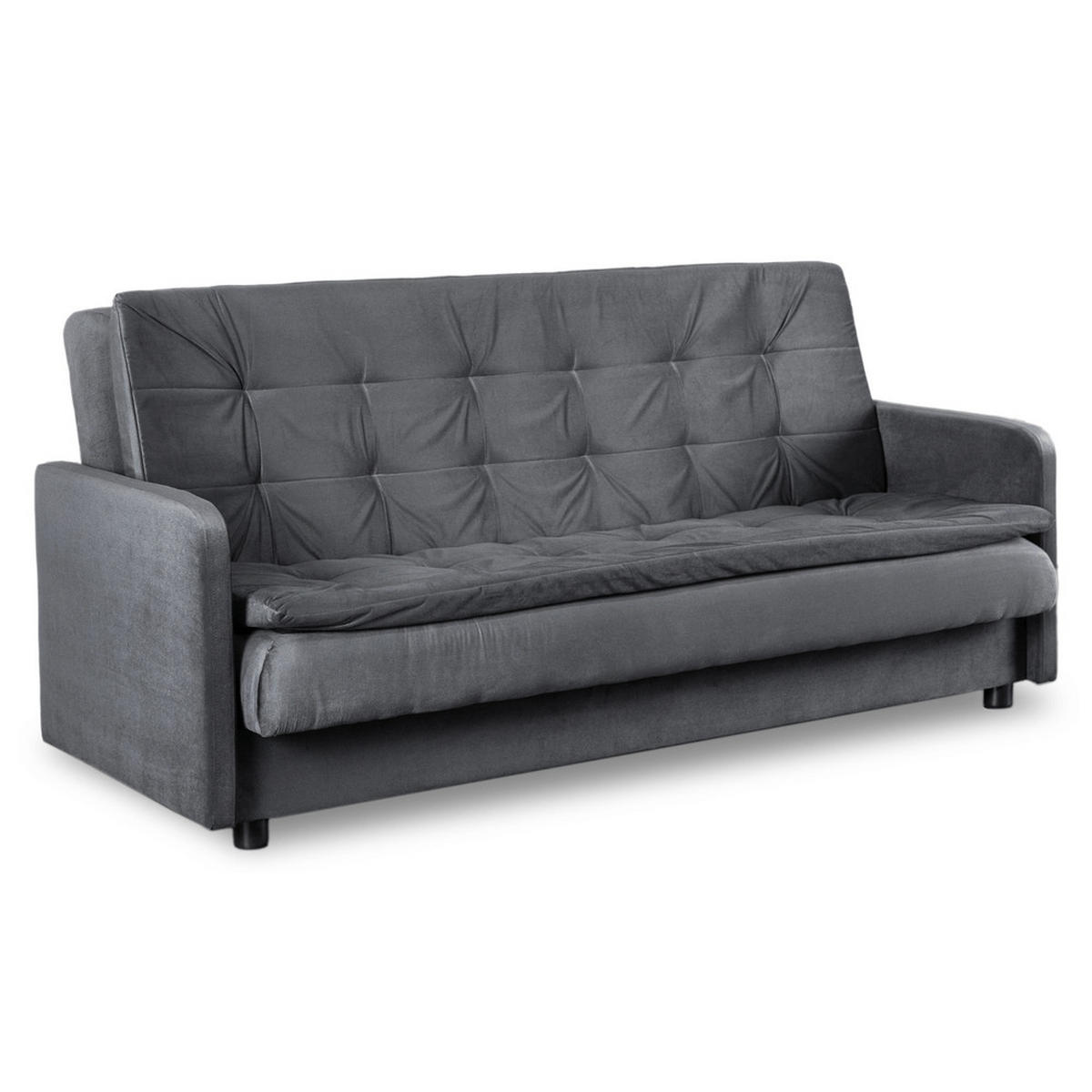 SOFA STELLA ausziehbar Schlaffunktion Grau - Grau, Holz/Textil (2000/94/850cm) - makarowski meble
