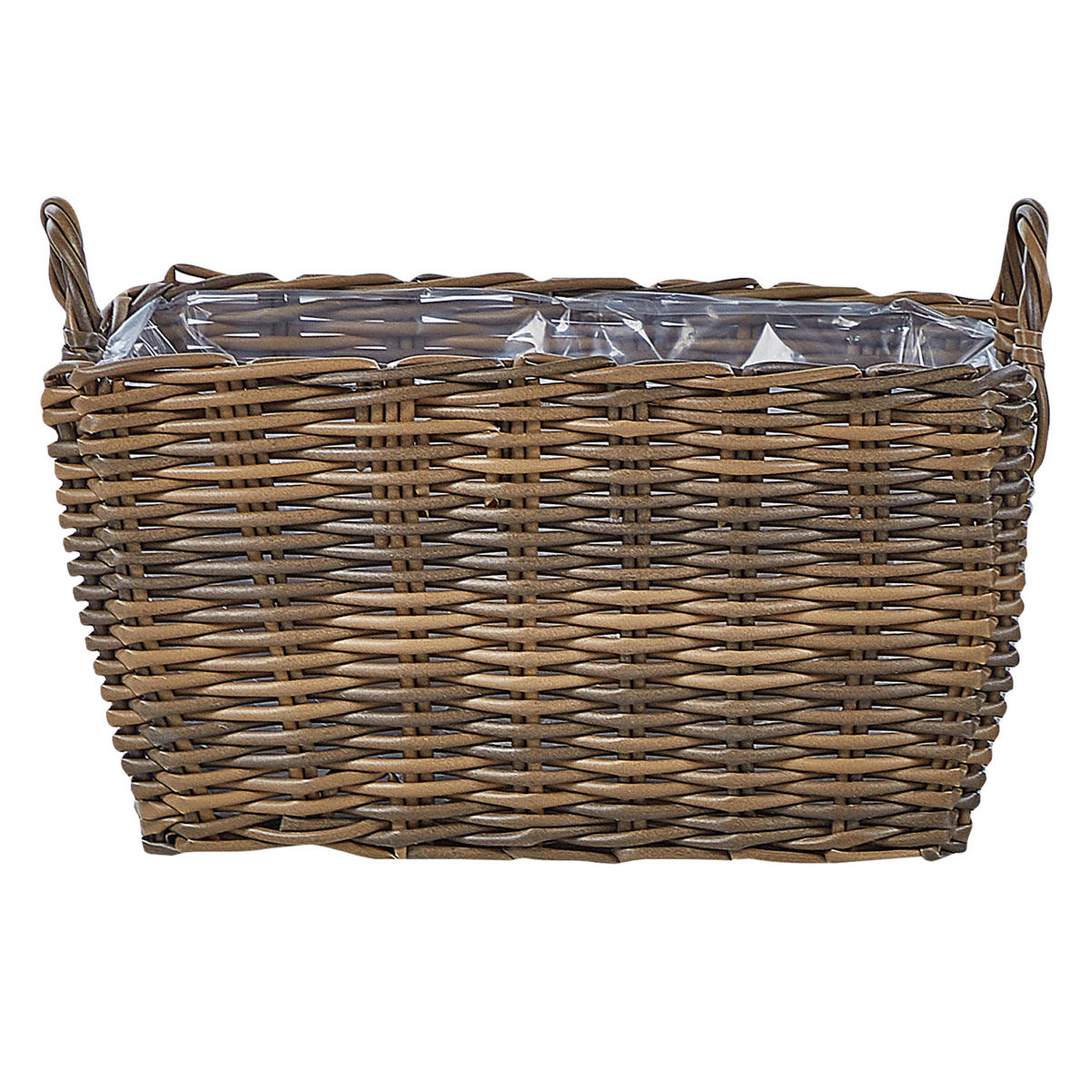 BLUMENKORB 2er-Set Rattan braun 59-50/53-44 cm Ormos - Braun, Kunststoff (44cm) - Beliani