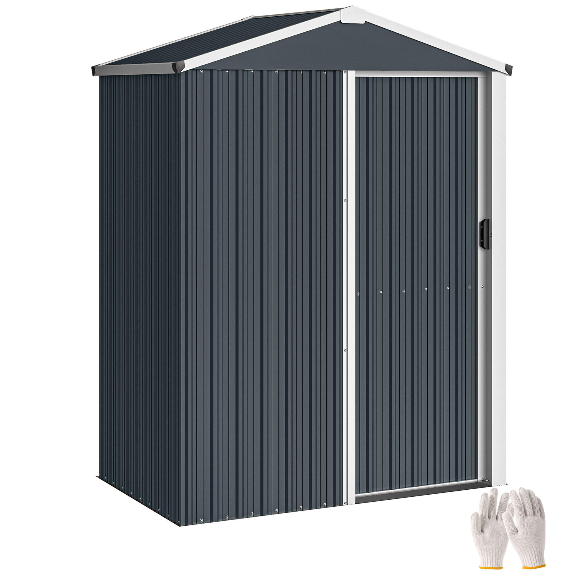GERÄTEHAUS DE-16900 1,2 m² mit Schiebetür Grau - Dunkelgrau, Metall (87/179/136cm) - ComfortXL