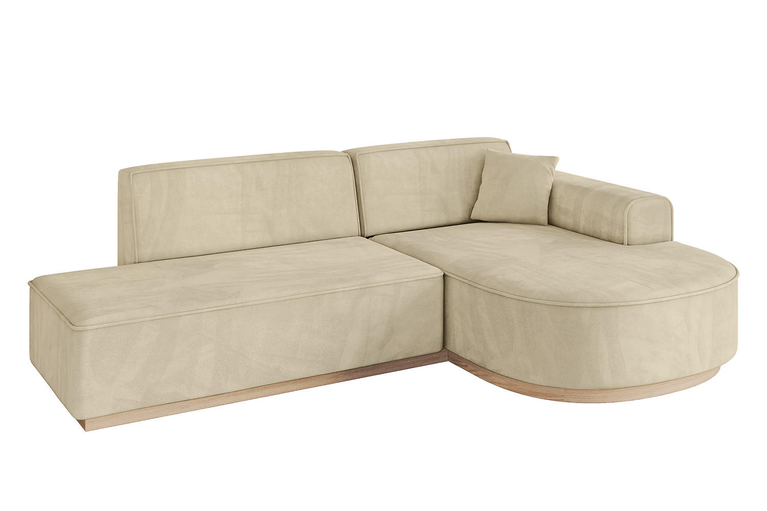 ECKSOFA Ottomane Rechts ARRIO-L1 - 243x171x83 cm Beige - Beige, Holzwerkstoff/Textil (243/171cm) - ALTDECOR
