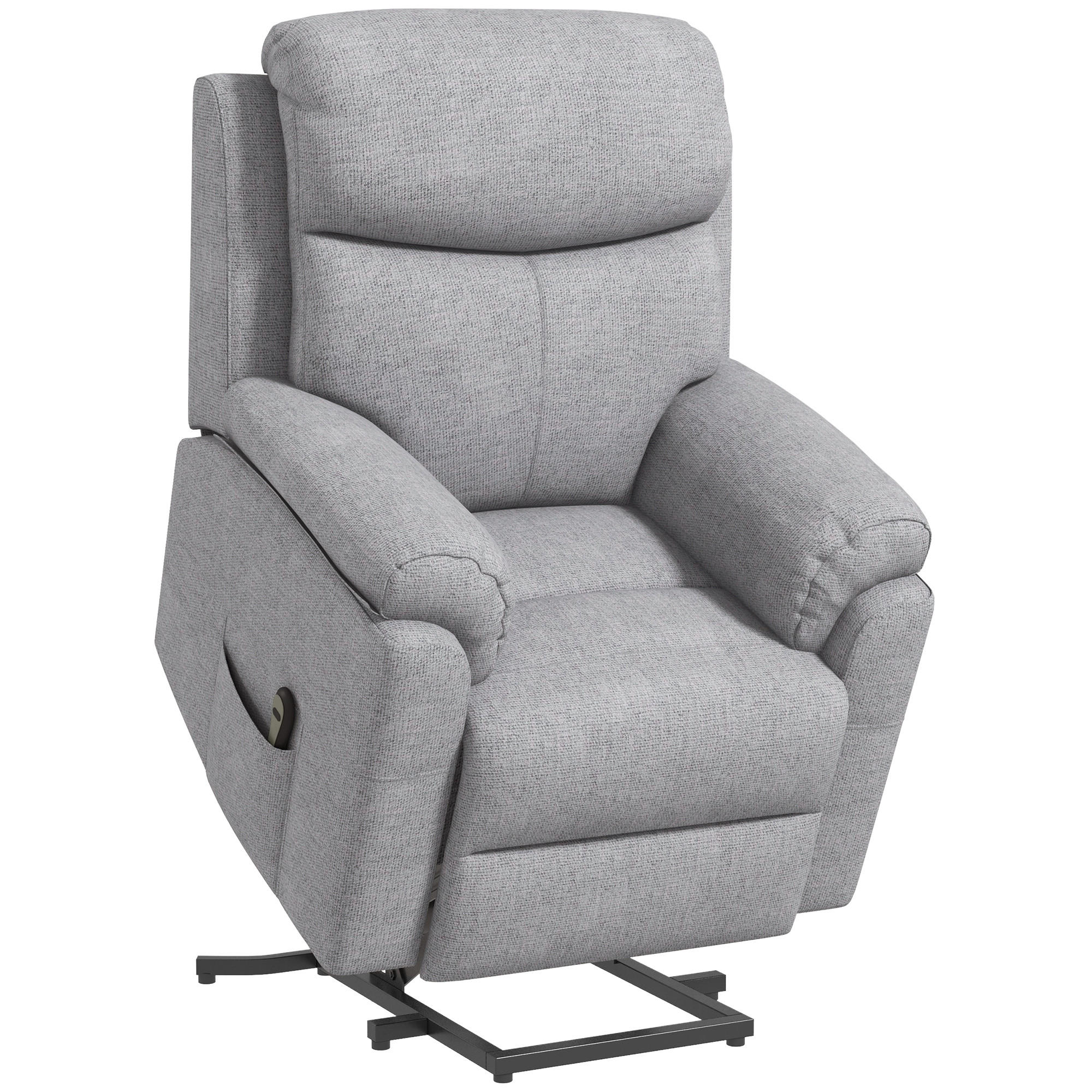 RELAXSESSEL mit Aufstehhilfe, Grau - Grau, Kunststoff (83/102/89cm) - HOMCOM