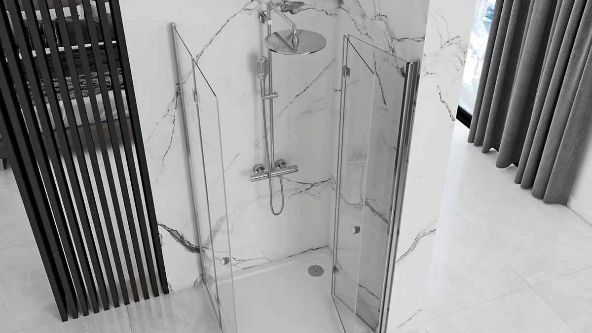 FALTTÜR Duschkabine Rea Fold Modul N2 100x120 - Chromfarben, Glas (100/120/190cm) - REA