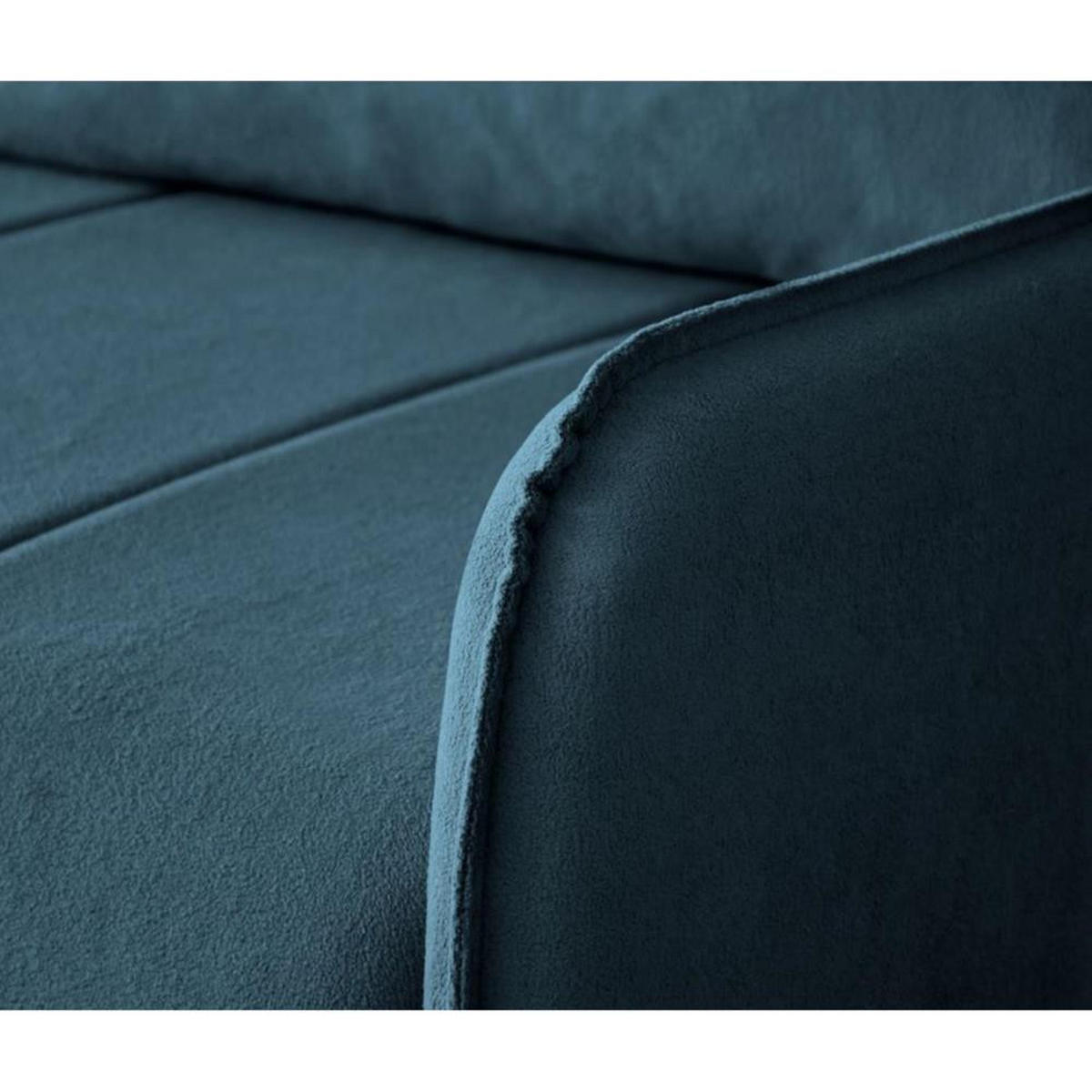 ECKSCHLAFSOFA Capri blau - Blau/Schwarz, Kunststoff/Textil (223/156cm) - Beautysofa