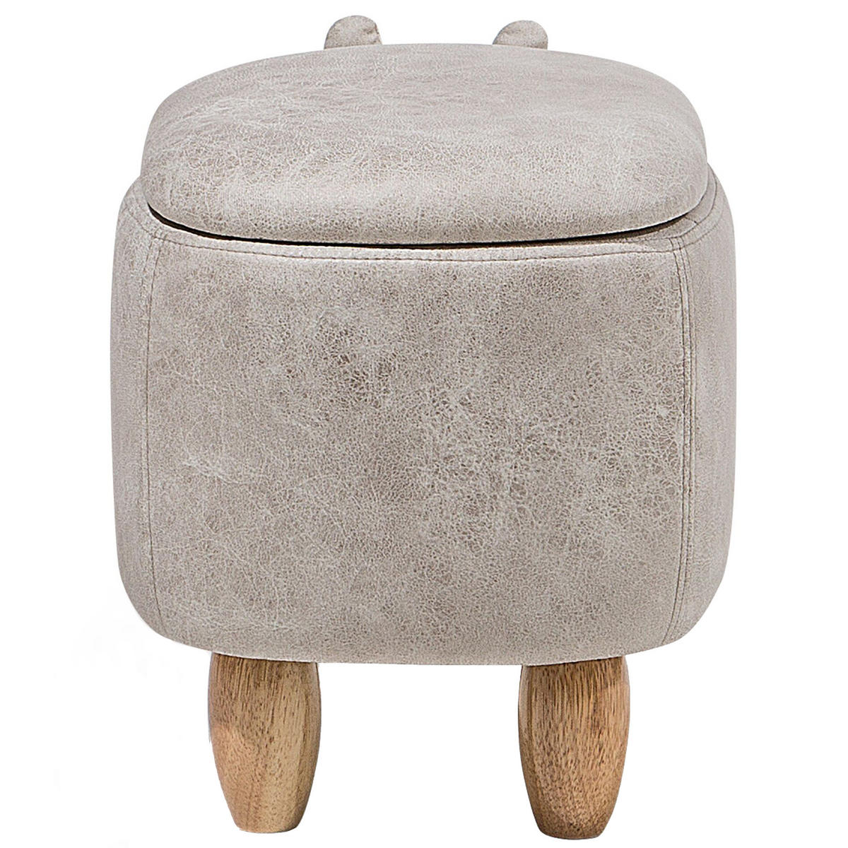 TIERHOCKER Hippo 60/32/35 cm - Grau, Kunststoff/Textil (32/35/60cm) - Beliani
