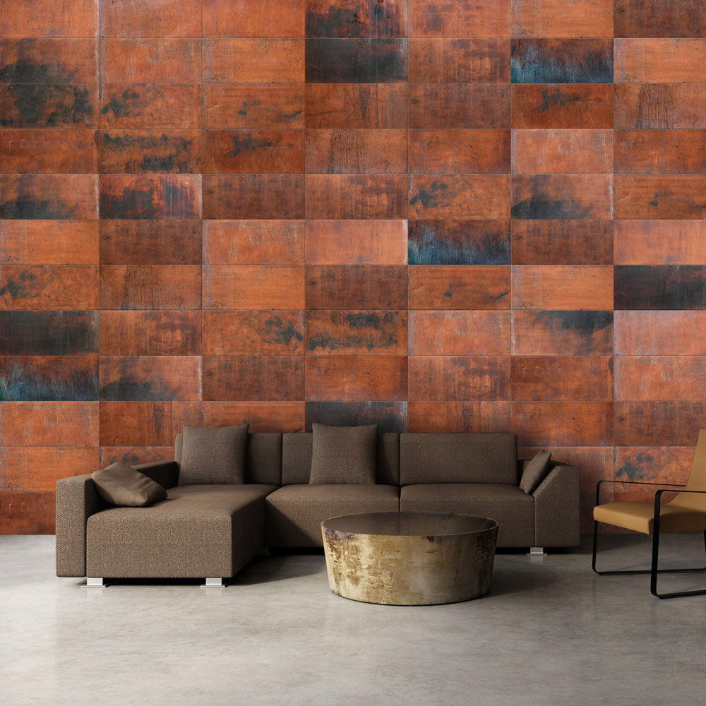 VLIESTAPETE Orange 350/245 cm - Orange/Grau, Textil (350/1cm) - KUNSTLOFT