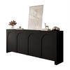 SIDEBOARD ARIADNA schwarz viertürig - Schwarz, Holzwerkstoff (204/83/35cm)