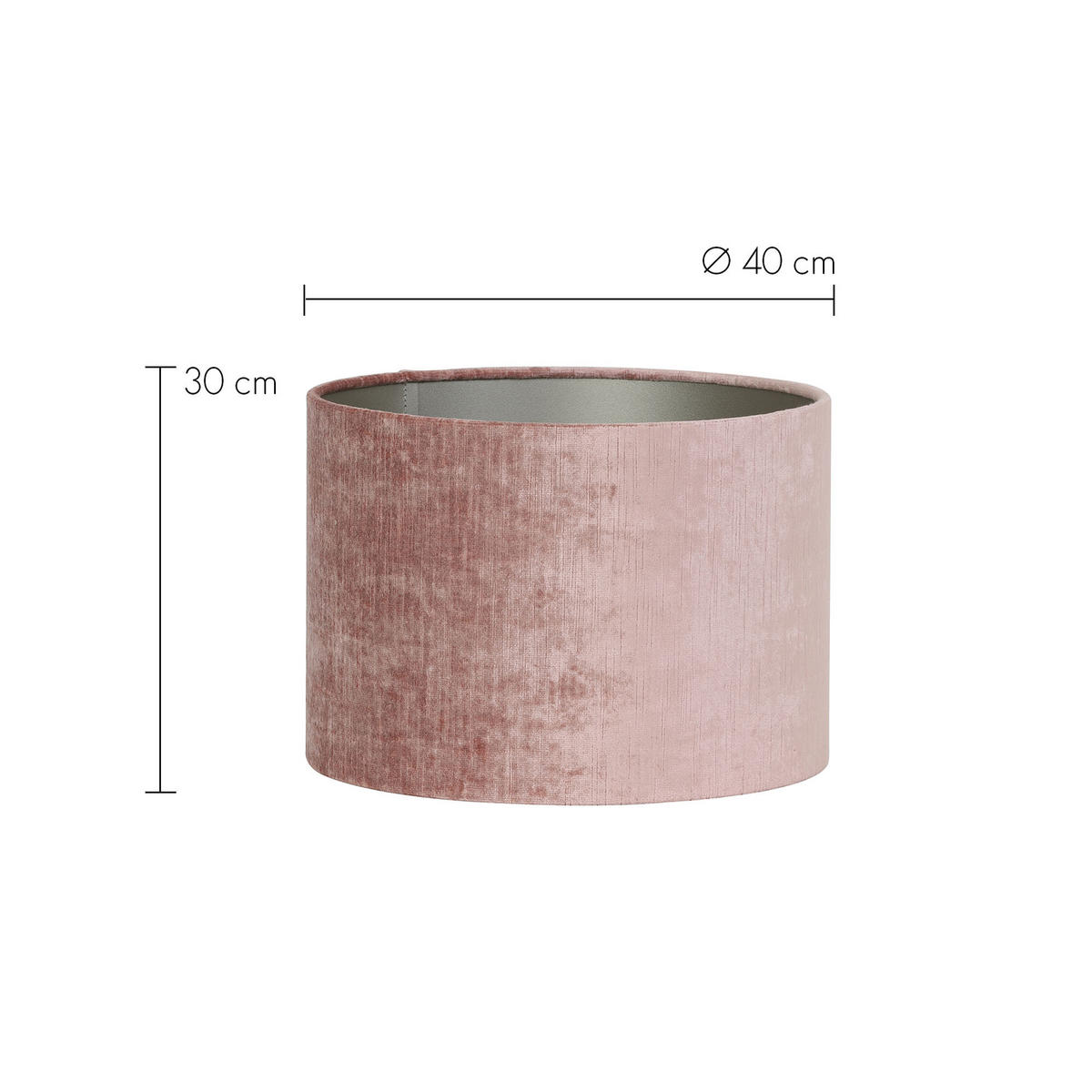 LAMPENSCHIRM Gemstone Rosa Ø40/30 cm - Pink, Textil (40/40/30cm) - Light & Living