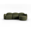 ECKSOFA rechts Blair aus Chenille-Stoff grün meliert 4 Sitzplätze - Grün, Textil (155/272cm) - Micadoni