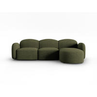ECKSOFA rechts Blair aus Chenille-Stoff grün meliert 4 Sitzplätze - Grün, Textil (155/272cm) - Micadoni