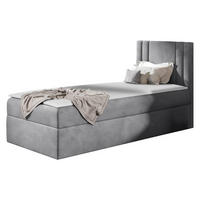BOXBETT Carmen Mini, Seite zum Öffnen des Bettkastens: Rechts - Silberfarben, Holz (90/200cm) - MIRJAN24