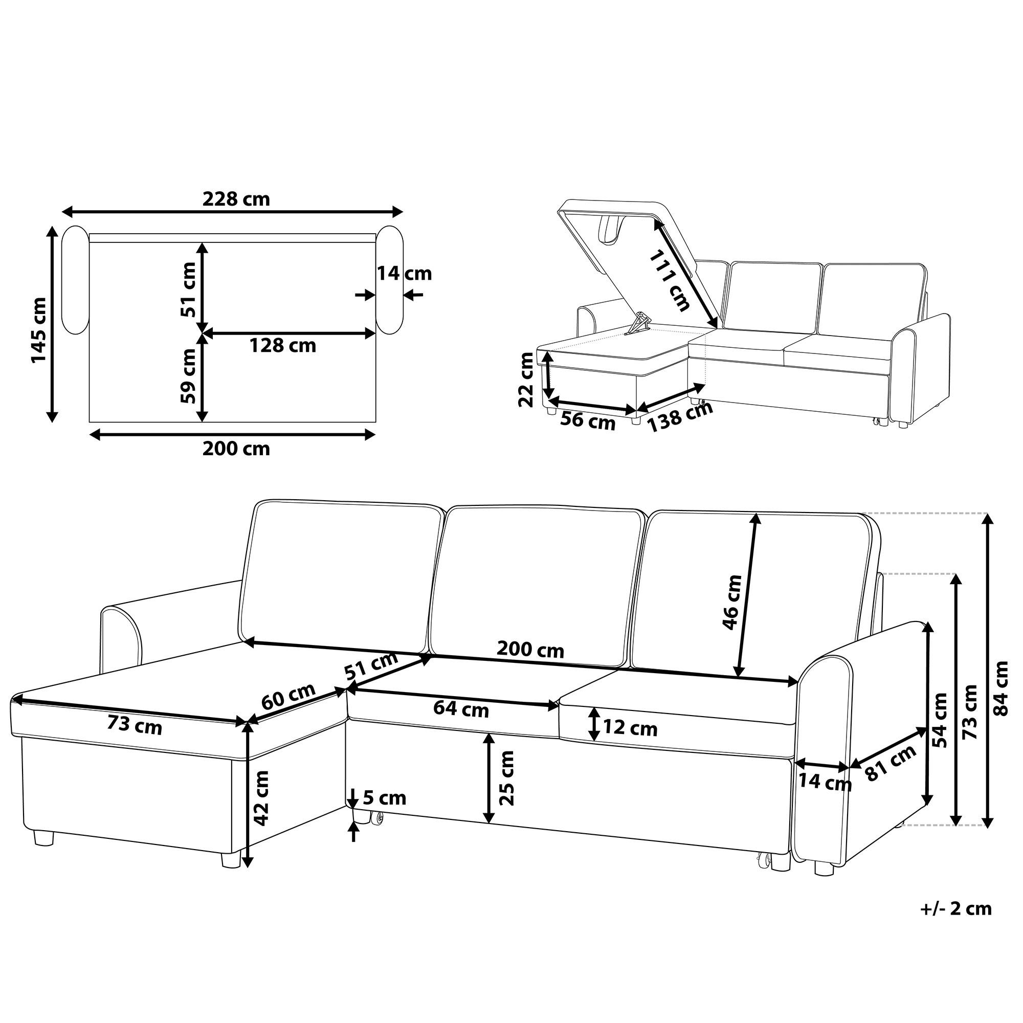 Thumbnail - Beliani Ecksofa, Hellgrau, Textil, 3-Sitzer, L-Form, 228x145 cm, Wohnzimmer, Sofas & Couches, Wohnlandschaften, Ecksofas