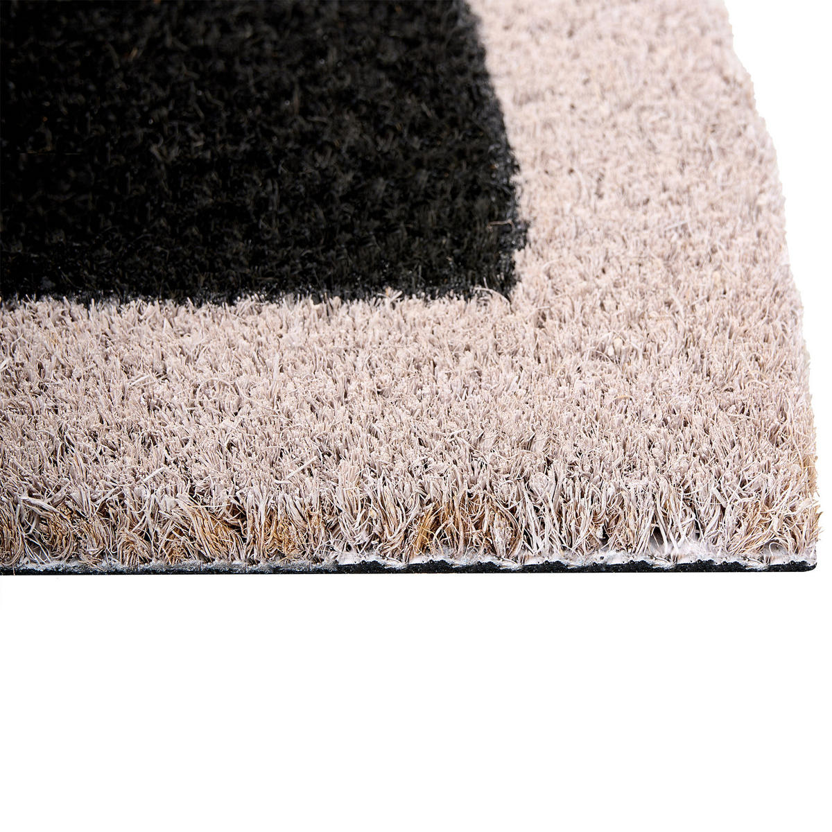 FUSSMATTE Schwarz 45/75 cm Schriftzug Kokosfasern Buhi - Beige, Textil (45/75cm) - Beliani