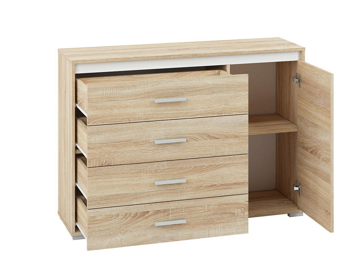 KOMMODE Avo Sonoma Eiche, Absetzung austauschbar 120 / 34 / 85cm - Braun/Sonoma Eiche, Holz/Holzwerkstoff (120/85/34cm) - Feldmann-Wohnen