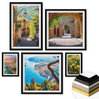 WANDBILDER 5er-Set - 50x50 cm & 20x30 cm & 40x60 cm Schwarzer Rahmen - Bezaubernde Straßen voller Zitronenblüten - Schwarz, Kunststoff (40/60cm) - ArtPrintCave