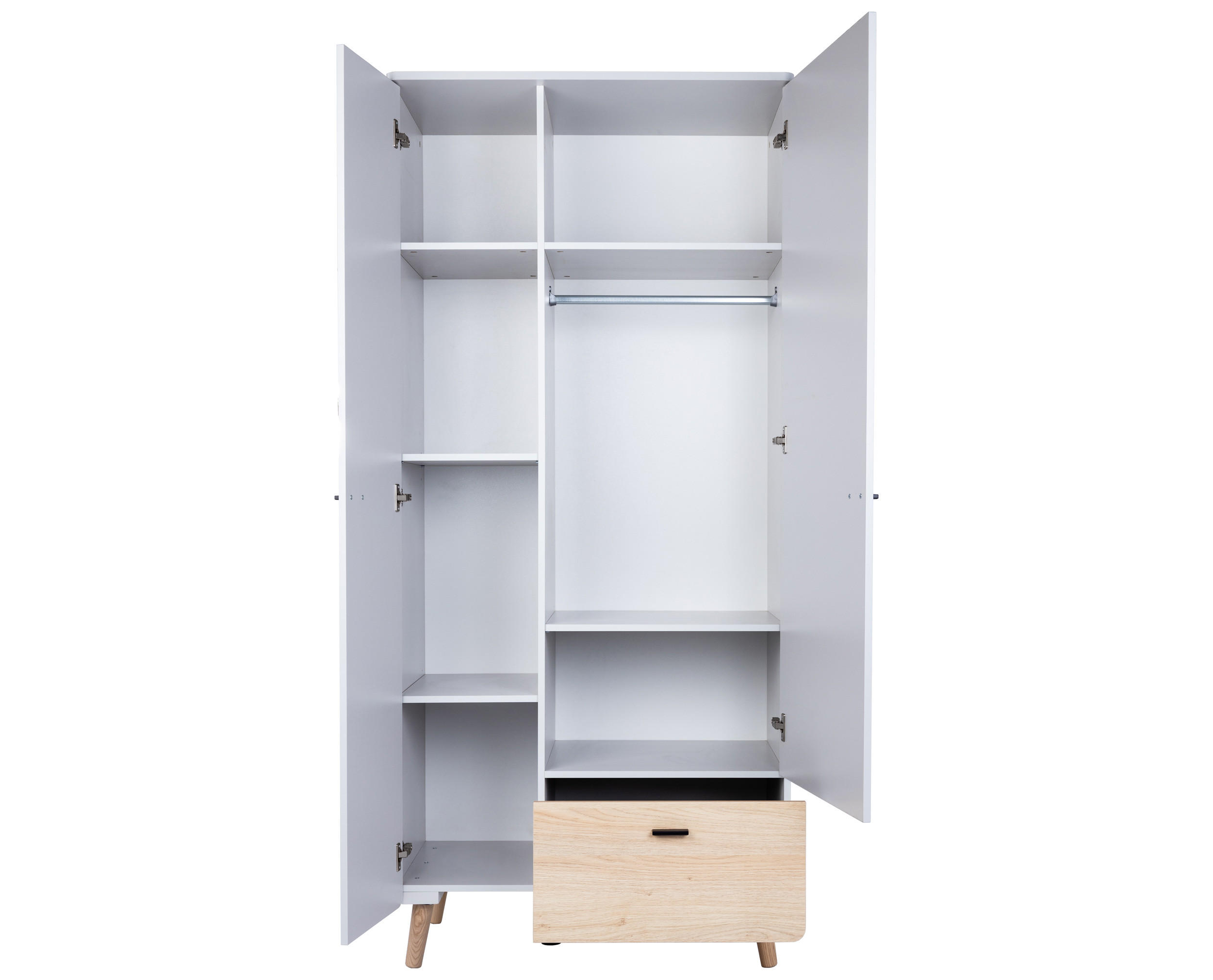 KLEIDERSCHRANK Lovis 2-türig - Eichefarben/Hellgrau, Holz/Holzwerkstoff (90/201/54cm) - arthur berndt