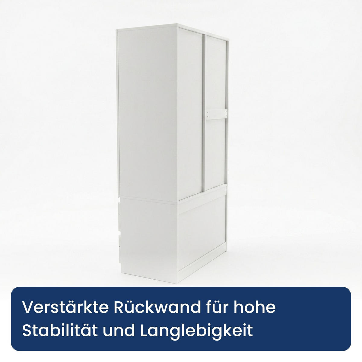 KLEIDERSCHRANK mit 2 Türen und Schubladen in Weiß - Weiß, Holzwerkstoff (90/180/50cm) - Home Collective