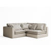 ECKSOFA Amalfi Beige Webstoff - Beige/Schwarz, Holz/Holzwerkstoff (238/222cm) - Maison de Reve