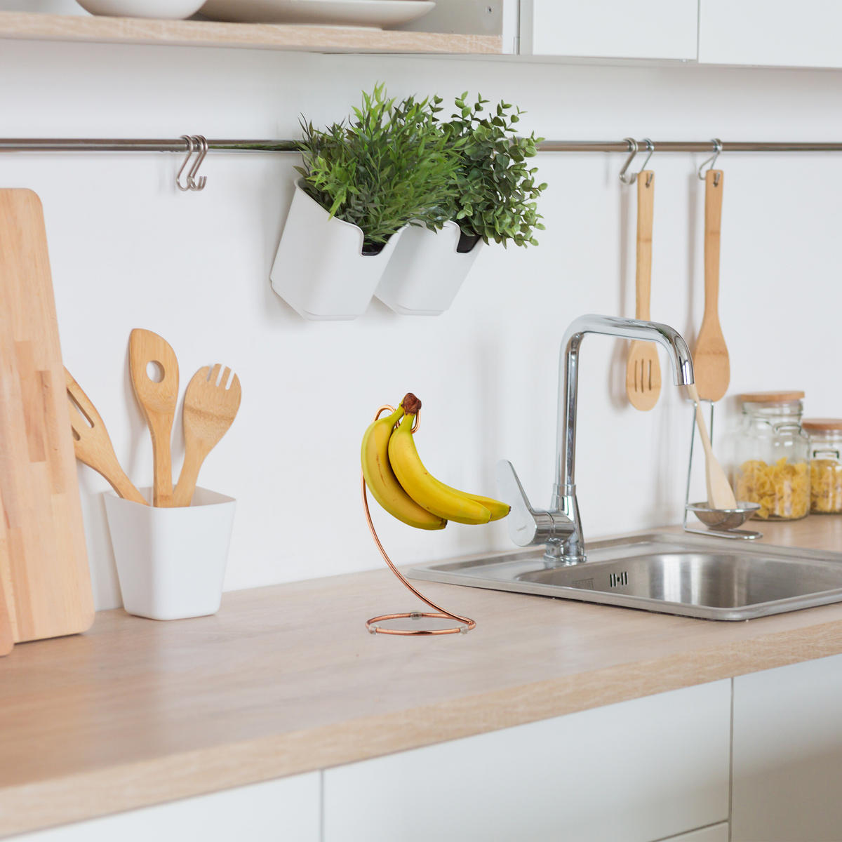 BANANENHALTER - Kupferfarben, Metall (17/33/17cm) - Relaxdays