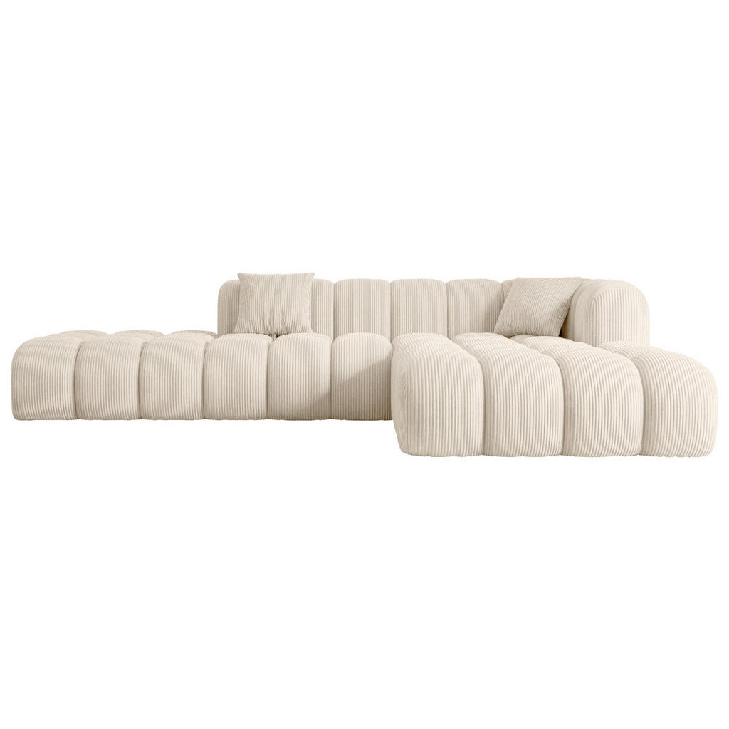 ALTDECOR ROHOVÁ SEDACÍ SOUPRAVA s otomanem vpravo OLEA-L2 – 289 × 176 × 71 cm, béžová