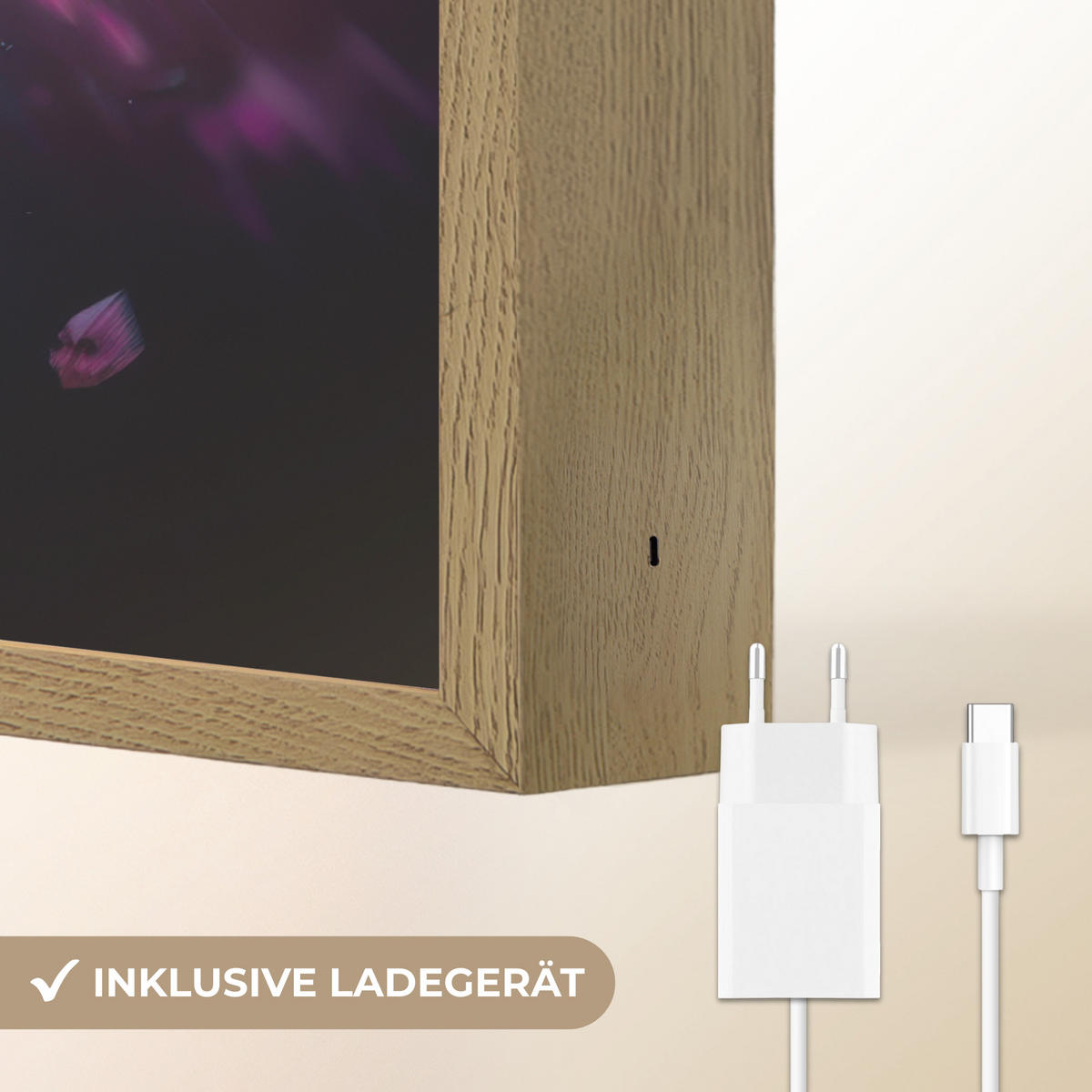 NÁSTĚNNÁ LAMPA S AKUMULÁTOREM Controller - Neon - Explosion - Abstraktní 60x90 cm - fialová, kompozitní dřevo (60/90/8cm)