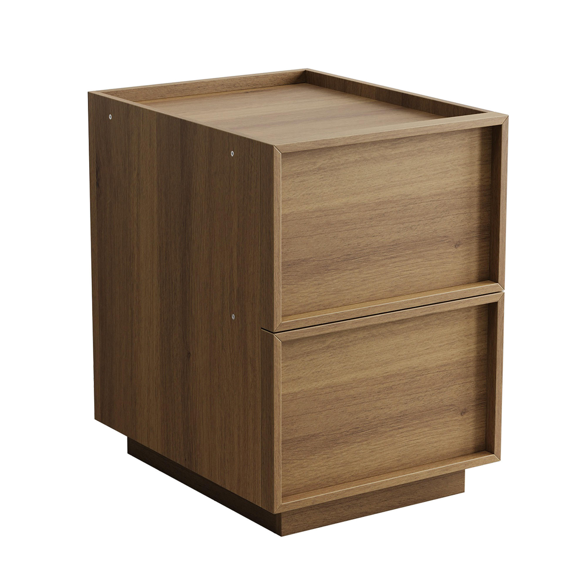 NACHTTISCH 38 cm Eiche – Nachtkommode mit 2 Schubladen & Kippsicherung - Eichefarben, Holzwerkstoff (38/50/48cm) - Urban Meuble