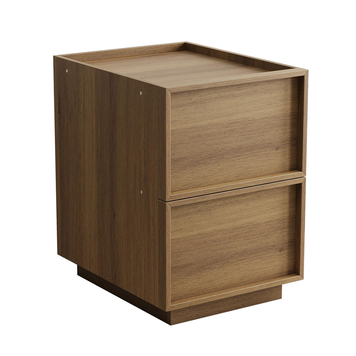 NACHTTISCH 38 cm Eiche – Nachtkommode mit 2 Schubladen & Kippsicherung - Eichefarben, Holzwerkstoff (38/50/48cm) - Urban Meuble