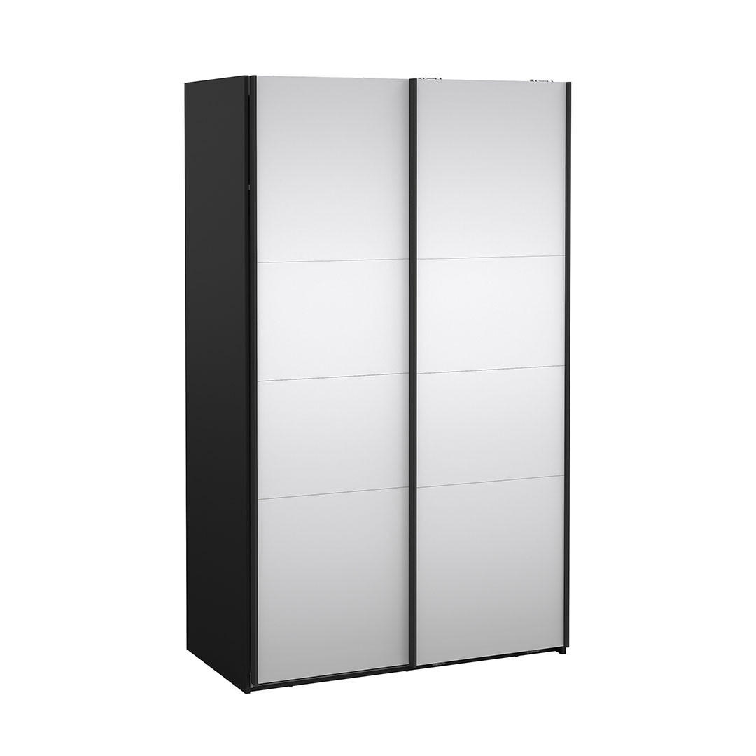 SCHIEBETÜRENSCHRANK, Catania, Schwarz, Holzwerkstoff, 119 x 67 x 201 cm - Schwarz, Holzwerkstoff (119/201/67cm) - ebuy24
