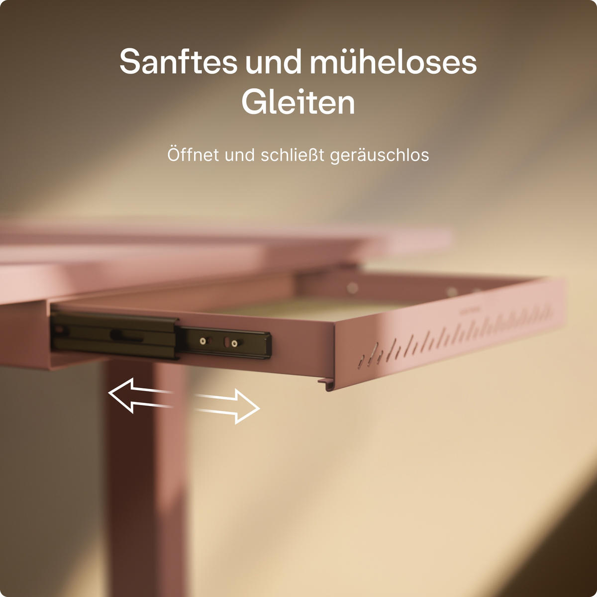 SCHUBLADEN-ORGANIZER unter dem Schreibtisch, 41x27x5cm Rosa - Pink, Metall (41/27/5cm) - Desktronic