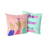 KISSENBEZUG dekorativ me 50x50 cm (2er pack) mehrfarbig - Multicolor, Textil (50/50cm) - Happy Friday