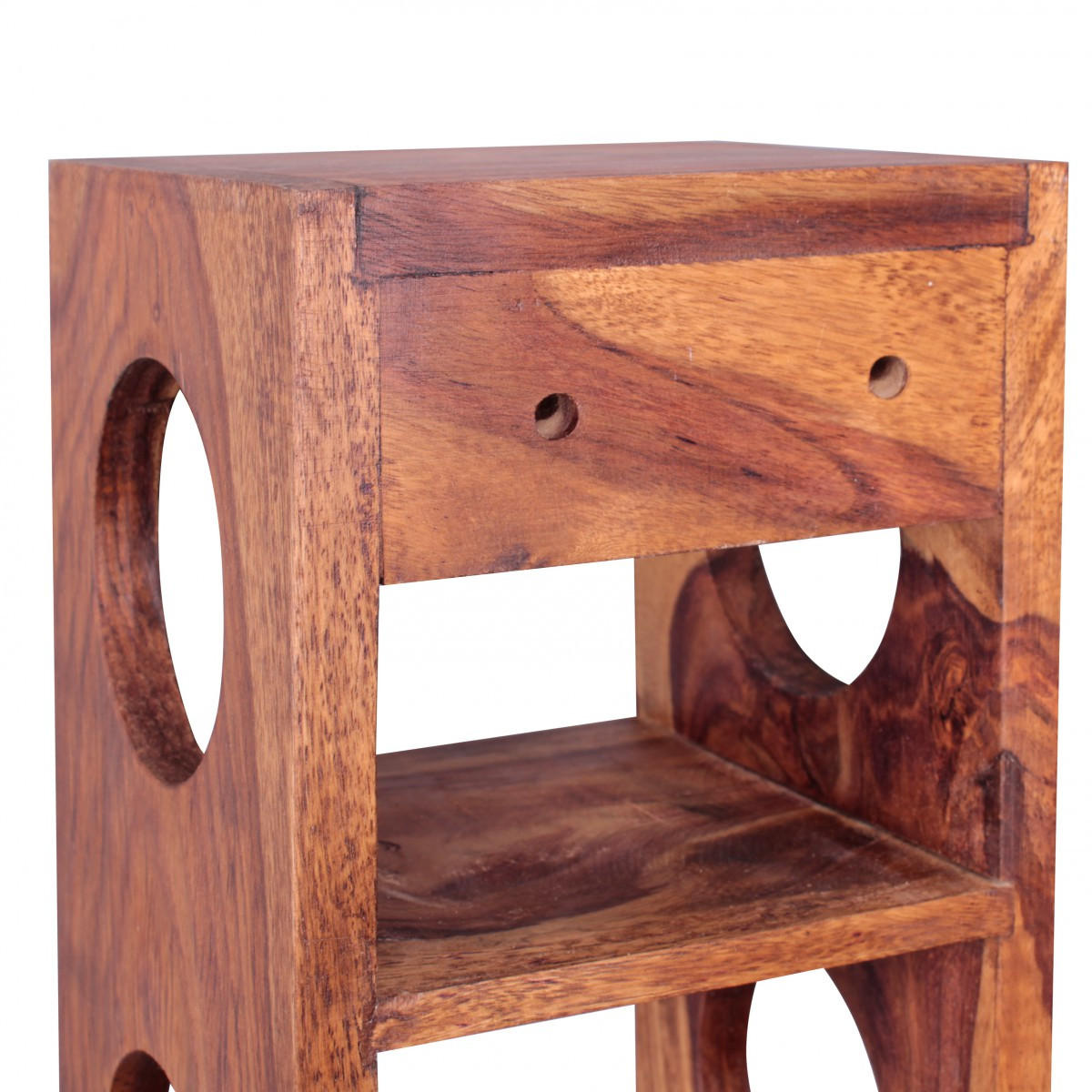 WEINREGAL Massivholz mit 5 Fächern Wandmontage Edelholz-Optik, Braun 15x15x70 cm - Braun, Holz (15/70/15cm) - KADIMA DESIGN