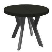 ESSTISCH Runder Ausziehbarer PERO 110/160, Schwarz - Schwarz, Holz (160/110/77cm)