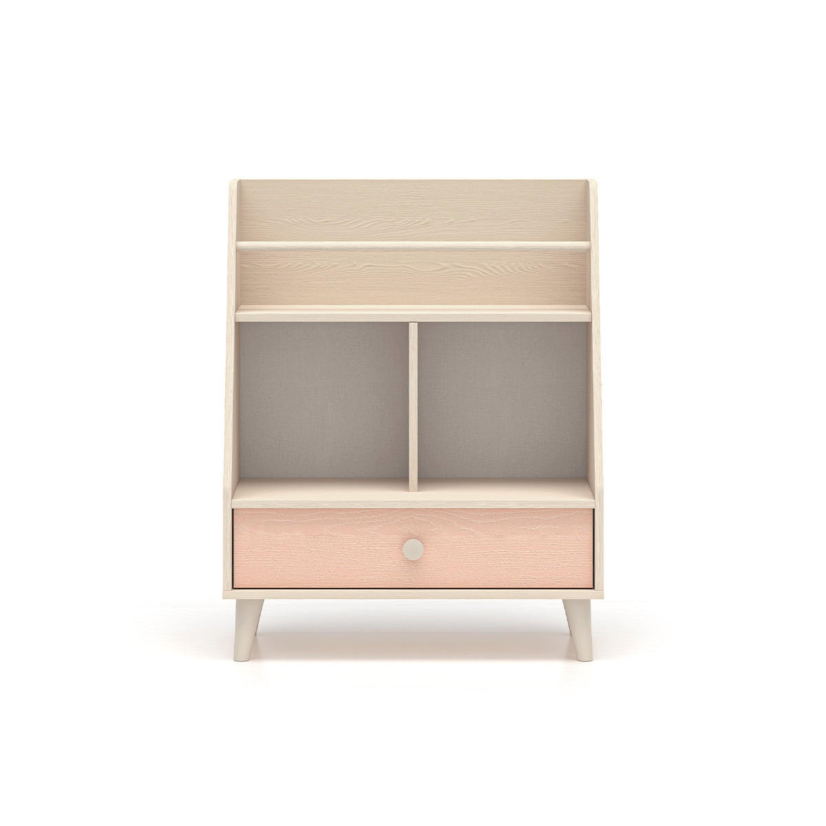 KNJIŽNI REGAL Alycia Bež - Koralno roza - Lesen učinek - pink, les (72/90/36cm) - Petits-meubles