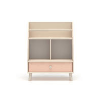 REGÁL NA KNIHY Alycia Béžová - Korálovo ružová - Efekt dreva - pink, drevo (72/90/36cm) - Petits-meubles