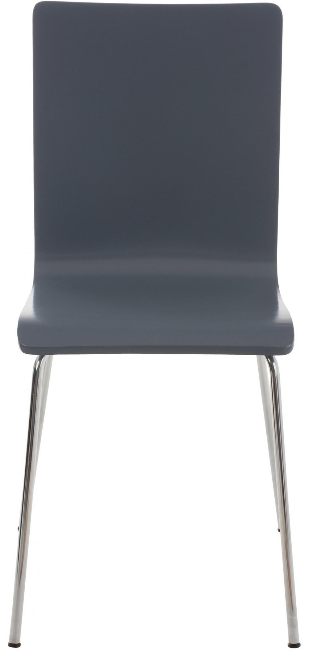 BESUCHERSTUHL Holz grau - Chromfarben/Grau, Holz/Metall (43/87/47cm) - CLP