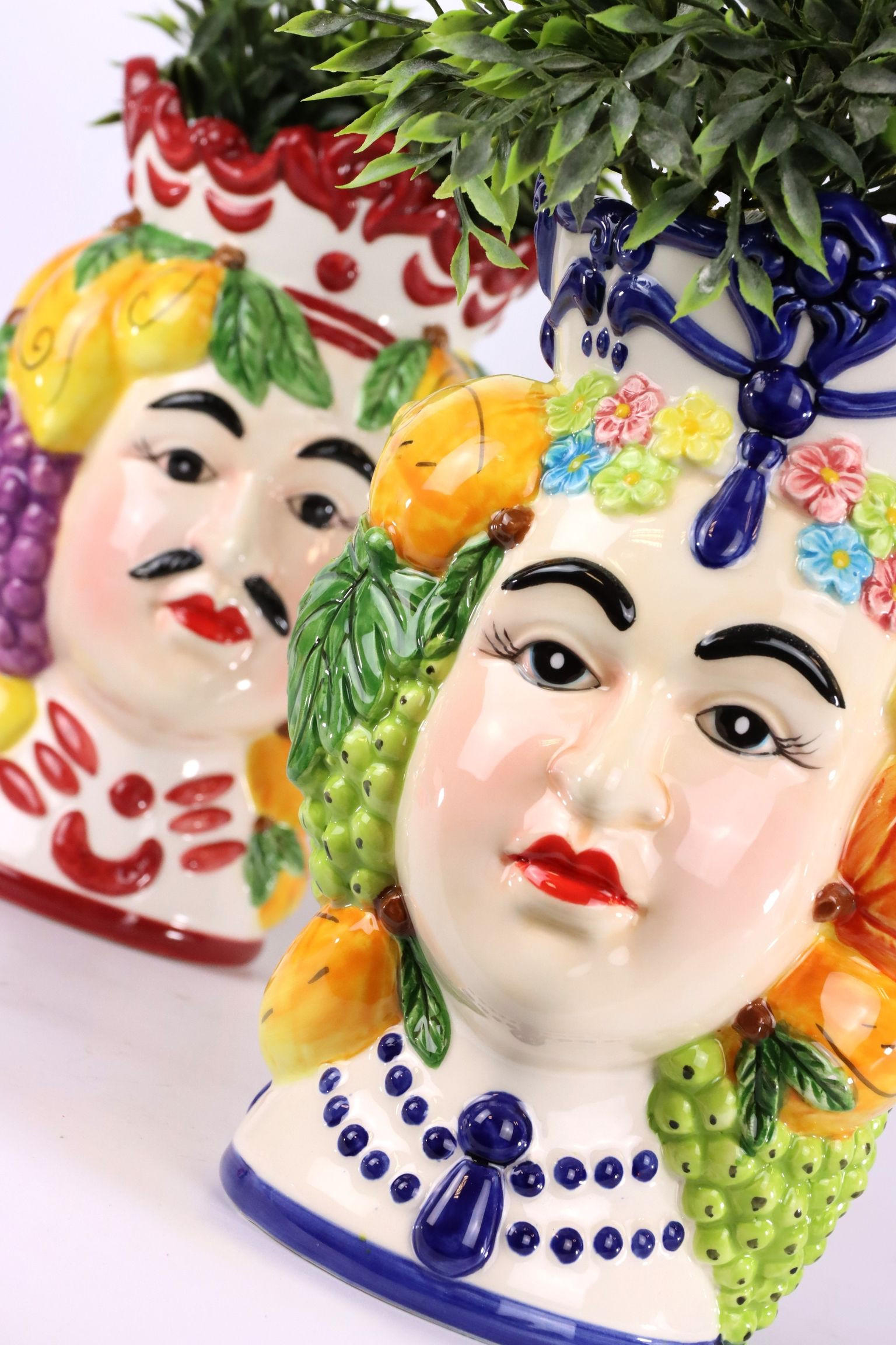 ÜBERTÖPFE Siziliana 4-tlg. - Multicolor, Keramik (21/23/17cm) - FURNARO