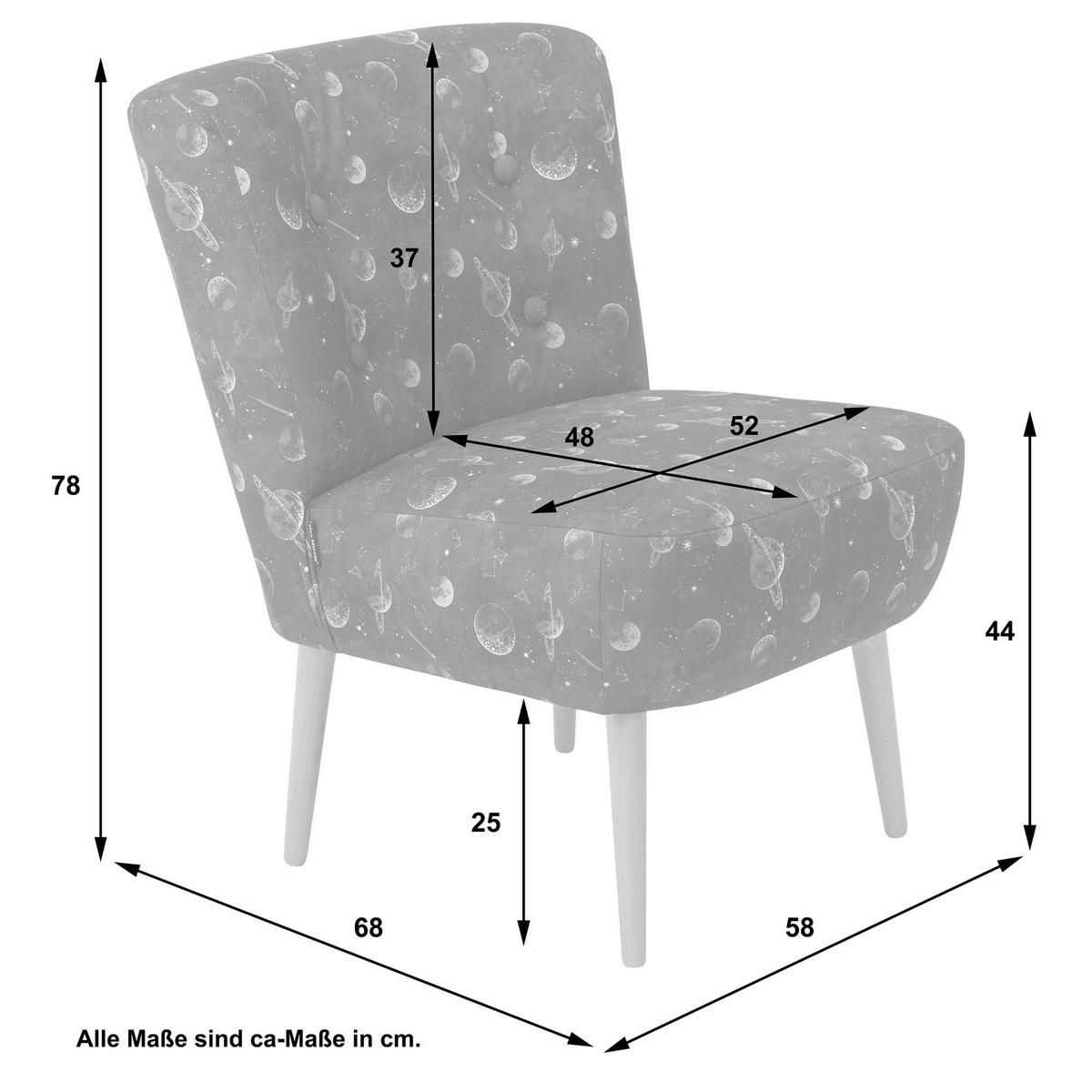 POLSTERSESSEL Kamle Flachgewebe blau - Blau, Kunststoff (58/78/68cm) - 58aufmkessel