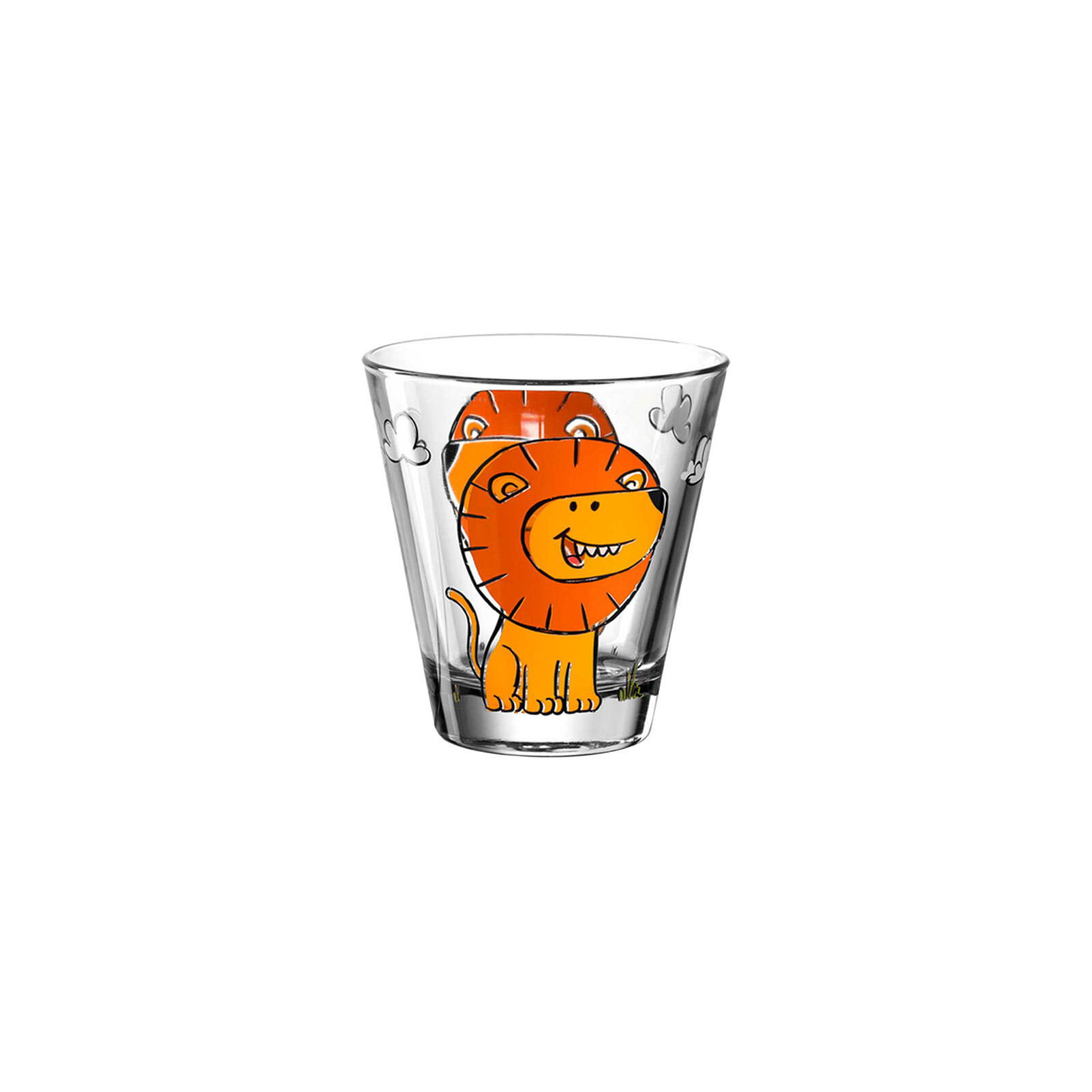 KINDERBECHER Bambini Löwe & Panda 215 ml 2er Set - Gelb/Grau, Glas (0.215L) - Leonardo Living