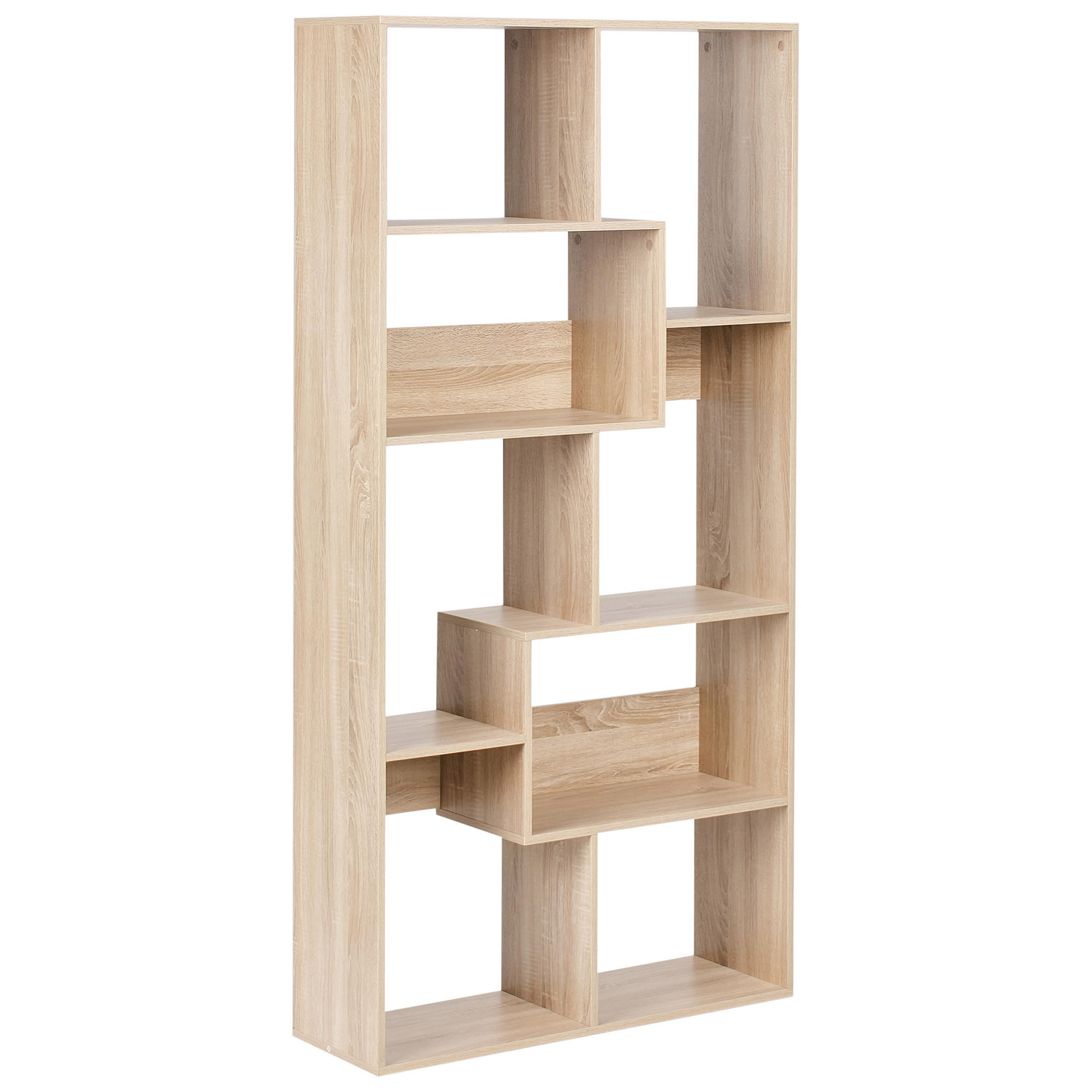 BIBLIOTECĂ cu 6 niveluri 180 cm maro deschisă Chateh - maro deschis, compozit lemnos (90/180/29cm) - Beliani
