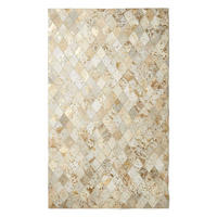 PATCHWORK-TEPPICH Leder, Rauten-Muster 90/150 cm - Multicolor, Leder/Textil (90/150cm) - Homescapes