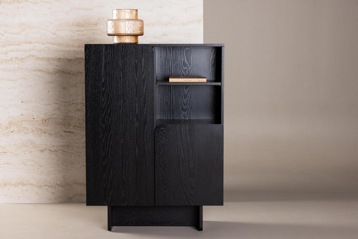 SIDEBOARD TYRESO Schwarz 80x30x110 cm - Schwarz, Holzwerkstoff (80/110/30cm) - FURNLUX