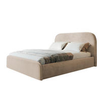 BETT 140x200 - Polsterbett mit Bettkasten und Holzrahmen - Modern Betten - Amor-Samtstoff - Kollektion Vienna - Beige - Beige, Holz/Textil (140/200cm) - Alpi-Möbel