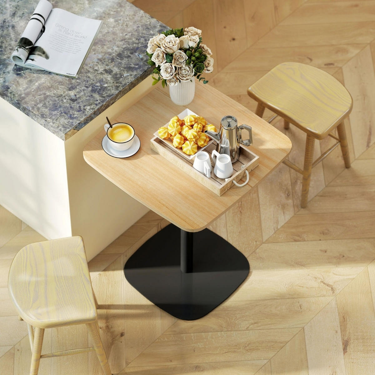 BARTISCH 60/60/75 cm DE-39924 Naturholz - Naturfarben, Holzwerkstoff (60/60/75cm) - ComfortXL