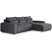 ECKSCHLAFSOFA Benny dunkelgrau rechts - Dunkelgrau/Schwarz, Kunststoff/Textil (271/185cm) - Beautysofa